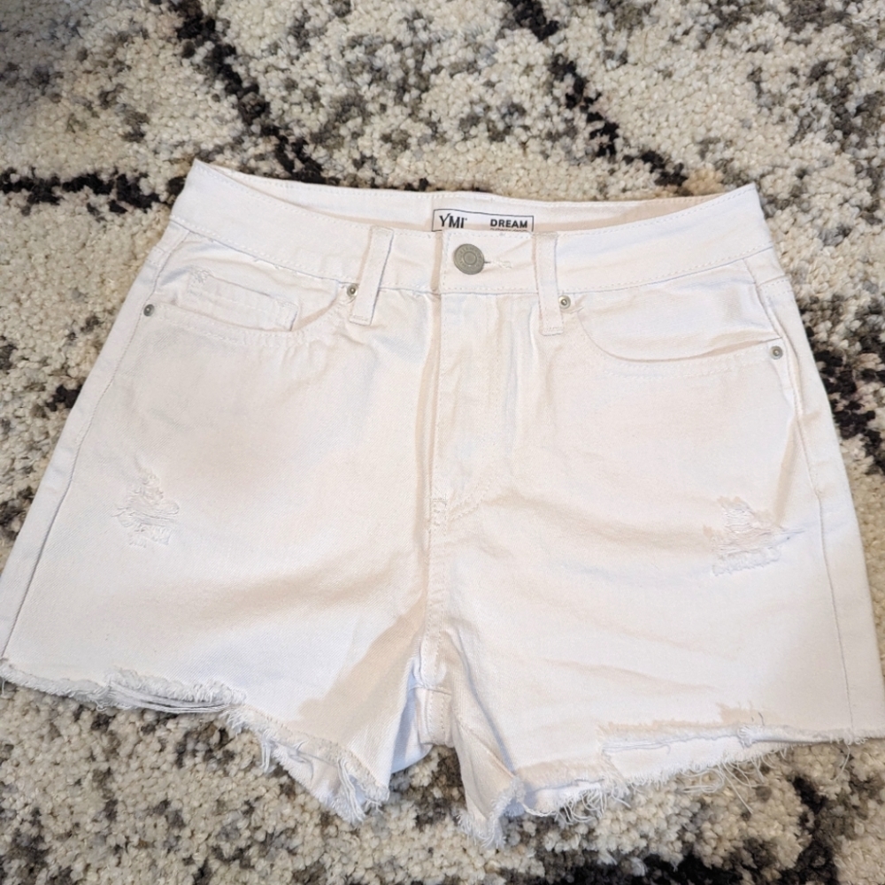 White jean shorts